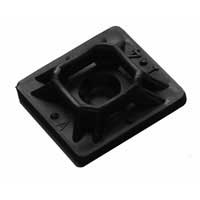 1" Cable Tie Mount,  Black Rubber Adhesive,  10 pack