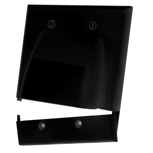 Bulk Cable Wall Plate, Hinged Dual Gang, Black