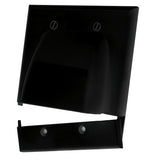 Bulk Cable Wall Plate, Hinged Dual Gang, Black