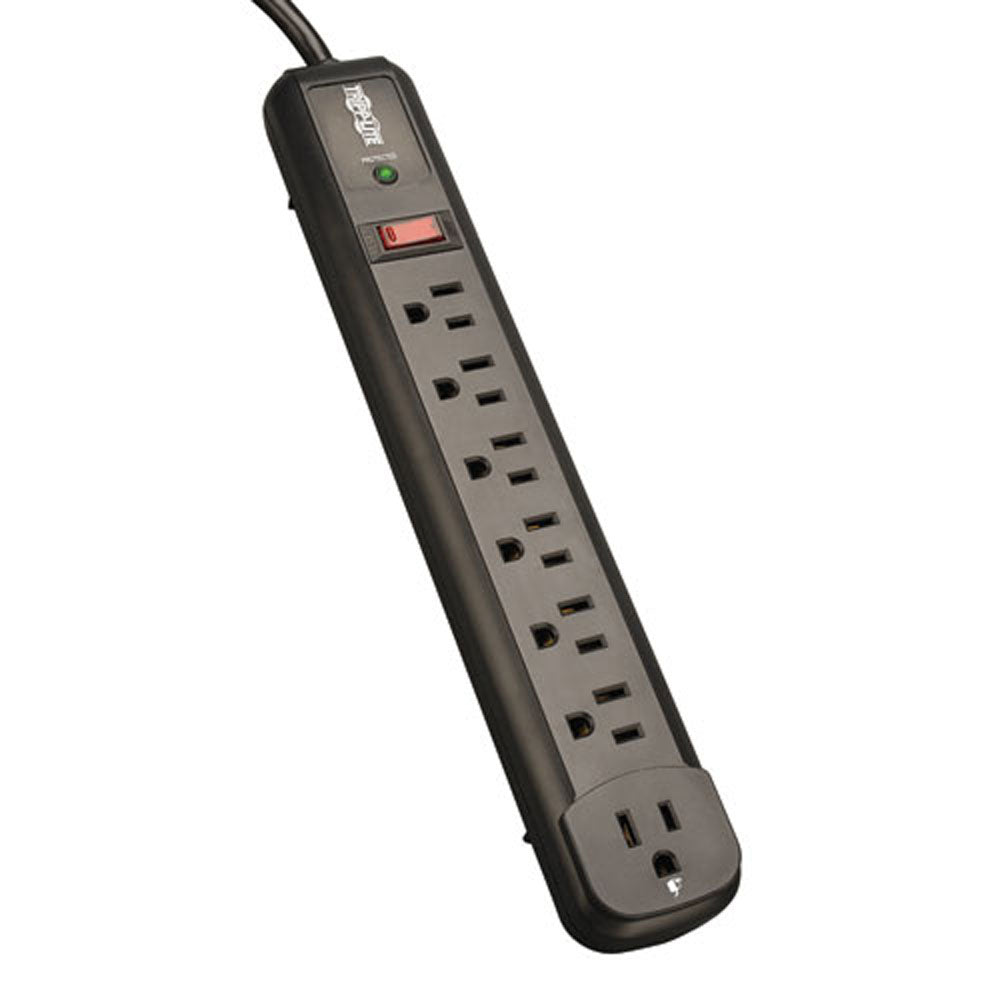 AC Strip Surge Suppressor, 7 Outlet , 4' R/A Cord