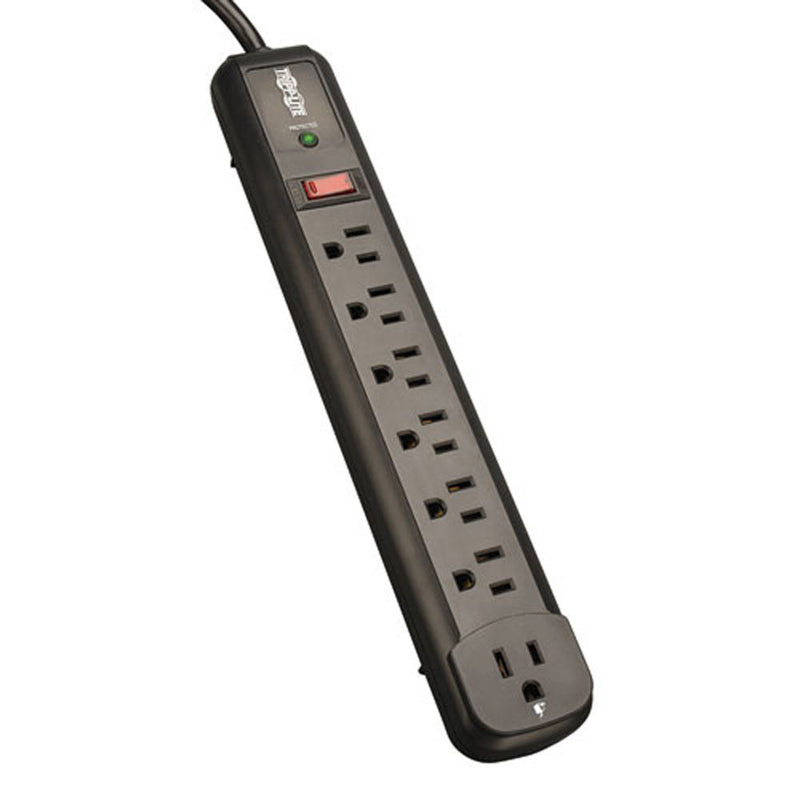 AC Strip Surge Suppressor, 7 Outlet , 4' R/A Cord