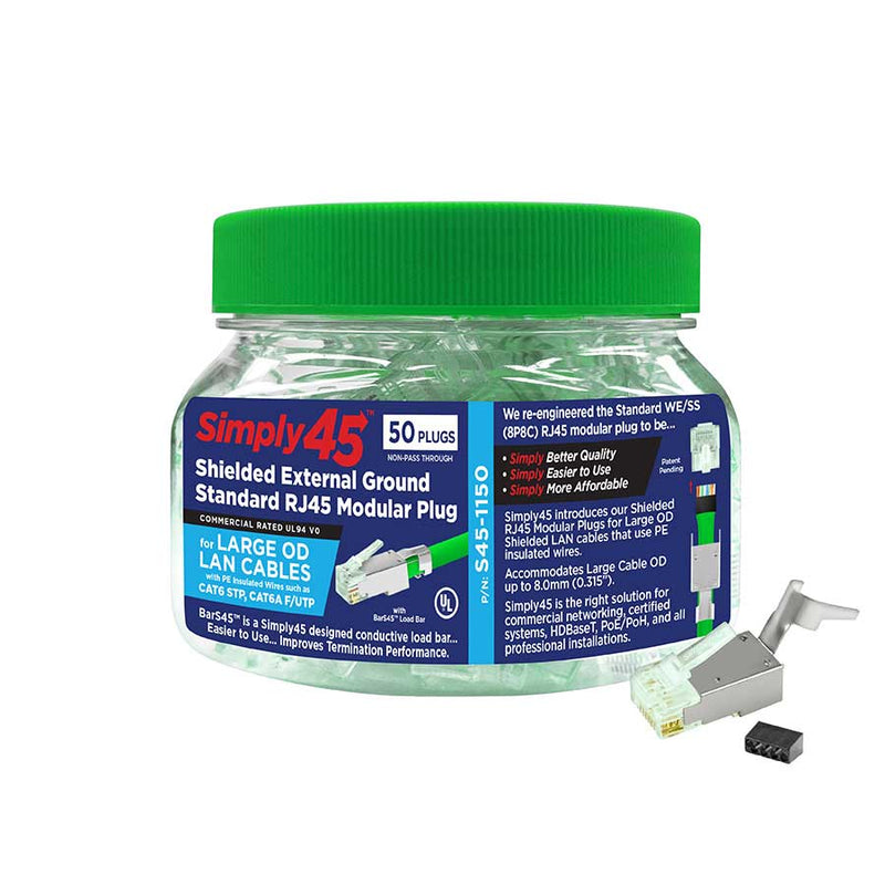 Cat6/6A Shielded  RJ45 Plugs, 100 pack