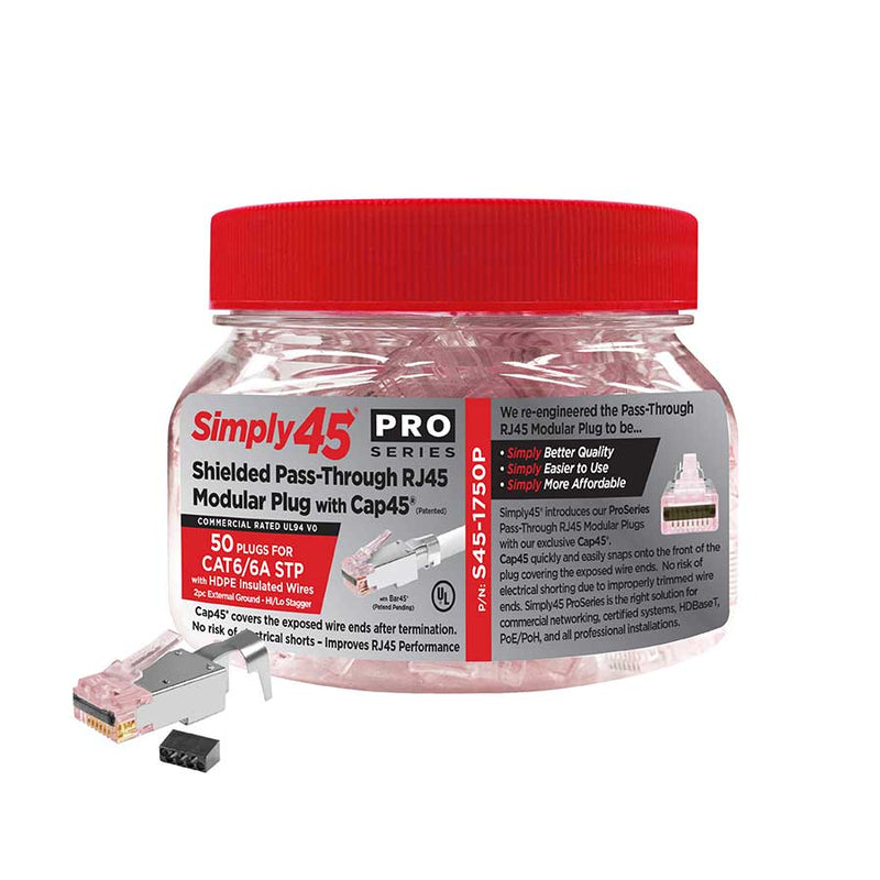 ProSeries Cat6/6a STP Shielded Pass Through RJ45, 100 pack
