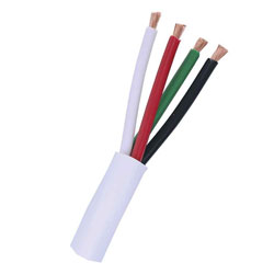 Speaker Wire - OFC 16/4, CL3, PVC, CMR, White, 500 feet