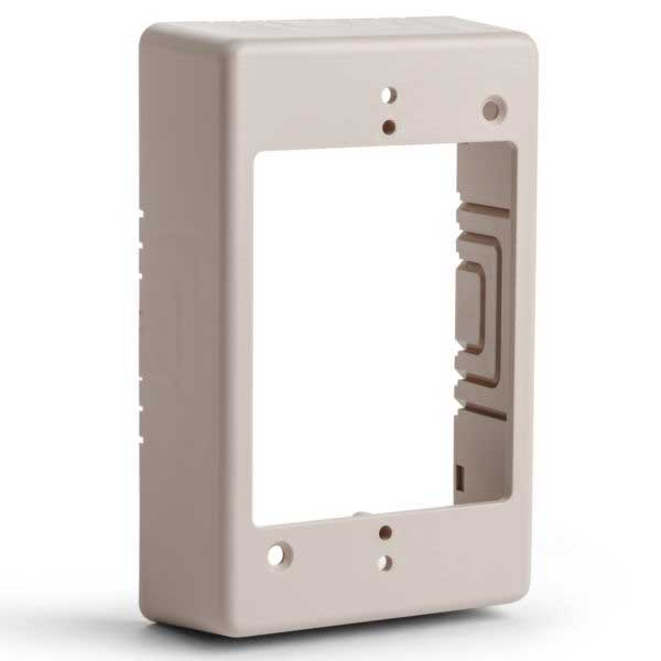 Single Gang Junction Box, 1.25" Deep, PVC, Ivory