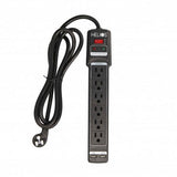 6 Outlet Surge Protector with 2 USB Charging Ports