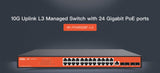 Layer-3 Managed Cloud Network Switch, PoE, 24 Port, 370W