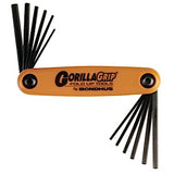 Gorilla Grip Fold-Up Hex Key Set, SAE/Metric