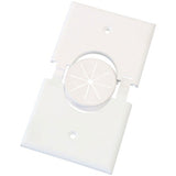 Single Gang Splitport Plate with Grommet, White