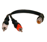 Y-Cable Shielded 1 RCA Female to 2 RCA Male, Gold-Plated