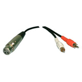 Y-Cord Adaptor: XLR Female to (2) RCA Males