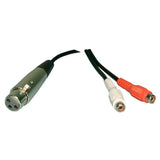 Y-Cord Adaptor: XLR Female to (2) RCA Females