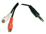 Y-Cable: (1) 1/4" Stereo Male to (2) RCA Female