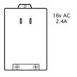 AC Adaptor: 16VAC 2.4A, Screw Terminals