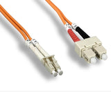 Fiber Optic Cable, OM4, 50/125 Duplex, SC to LC, 6.6ft