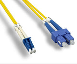 Fiber Optic Cable, Single Mode, 9/125 Duplex, SC to LC, 6.6ft