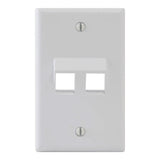 Angled Modular Keystone Faceplate, 2 Port, White