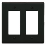 Decora Faceplate Cover, 2 Gang, Black