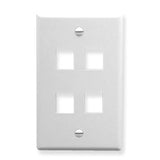 Modular Keystone Faceplate, 4 Port,  White