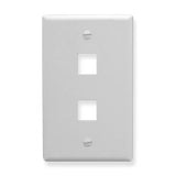 Modular Keystone Faceplate, 2 Port, White, 25 pack