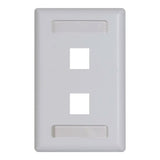 Modular Keystone Faceplate, ID Window, 2 Ports, White