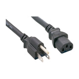 IEC C13 to NEMA 5-15P AC Power Cord, 3 ft