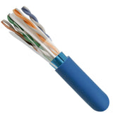 Cat6 Plenum Cable, 4 pair Solid STP, Blue