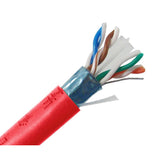 Cat6 Riser Cable, 4 pair Solid STP, Red