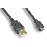 USB 2.0 Patch Cable Type A Male to Micro B Male: 6 ft