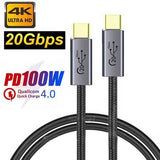 USB Type C 3.2 Male to Male 20Gbps Cable, 6.5ft